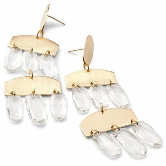 Kendra Scott Jewelry - NWT Kendra Scott Emmet earrings Gold Clear Glass